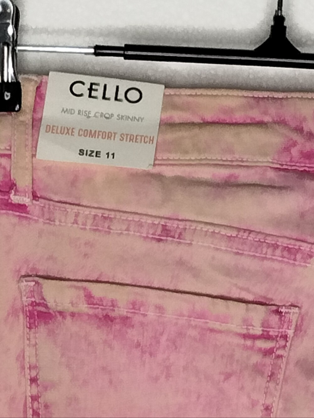 NWT Cello Pink Acid-Wash Stretch Skinny Jeans - Picture 7 of 7